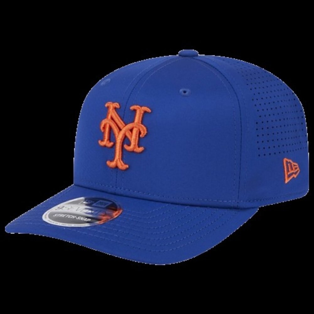 New Era New York Mets New Era Mets Perf 970 Adjustable Cap Adult Blue Orange NE‎